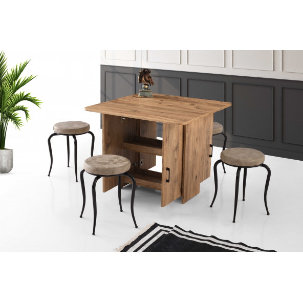 Erezoğulları Mobilya İzmir Katlanır Dolaplı Mutfak Masası 80x90cm - 2