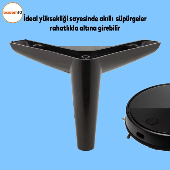 Piko Lüks Mobilya Kanepe Sehpa Tv Ünitesi Koltuk Ayağı 12 Cm Siyah Baza Ayakları - 3