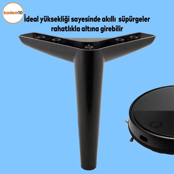 Piko Lüks Mobilya Kanepe Tv Ünitesi Konsol Koltuk Ayağı 17 Cm Siyah Baza Ayakları - 3