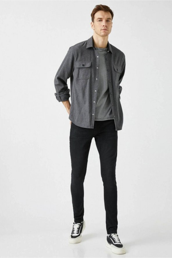 Erkek Jean Pantolon Siyah - 5