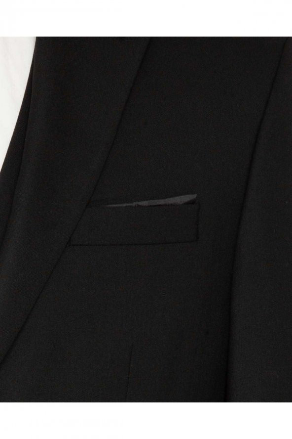 Yelekli Siyah Slim Fit Takım Elbise - 4