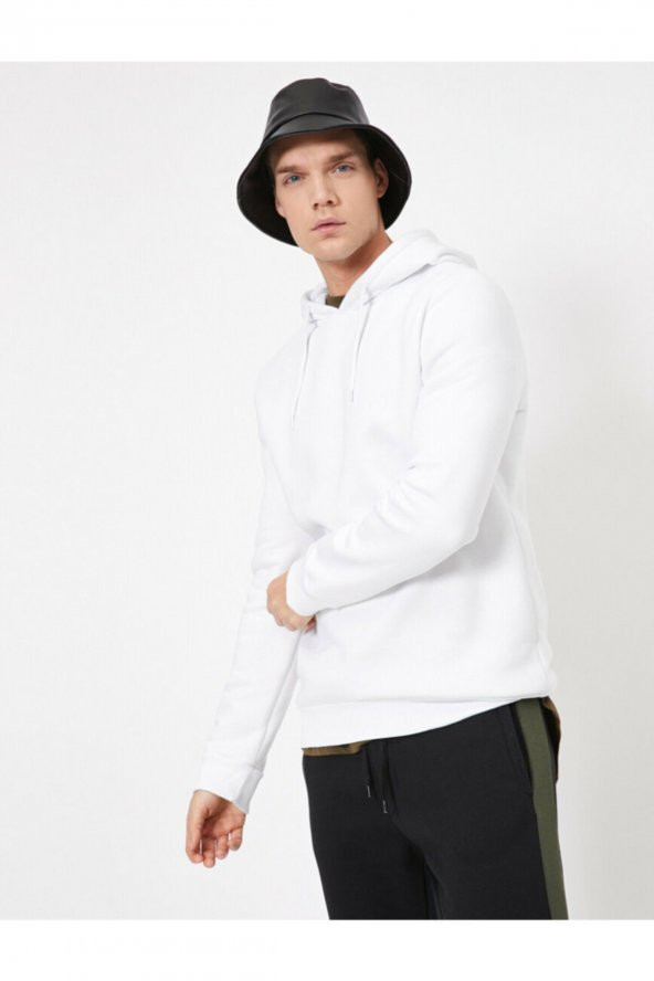 Erkek Siyah Kapüsonlu Sweatshirt 0YAM71593LK - 11