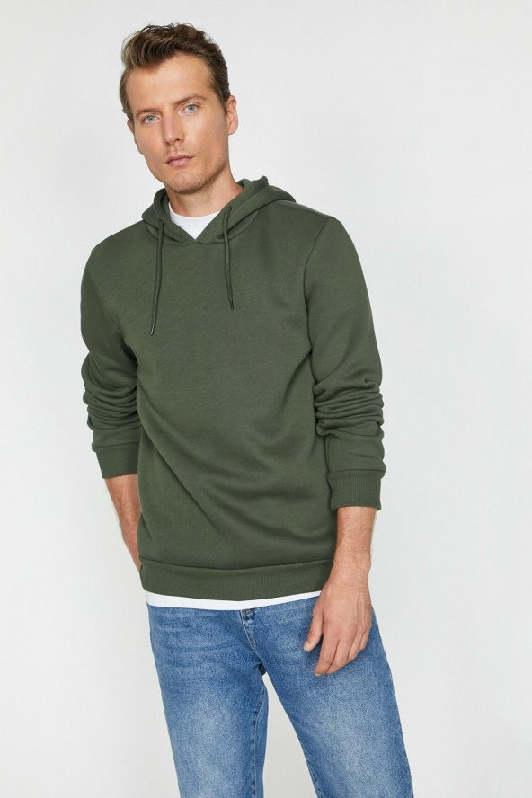 Erkek Siyah Kapüsonlu Sweatshirt 0KAM71593LK - 10