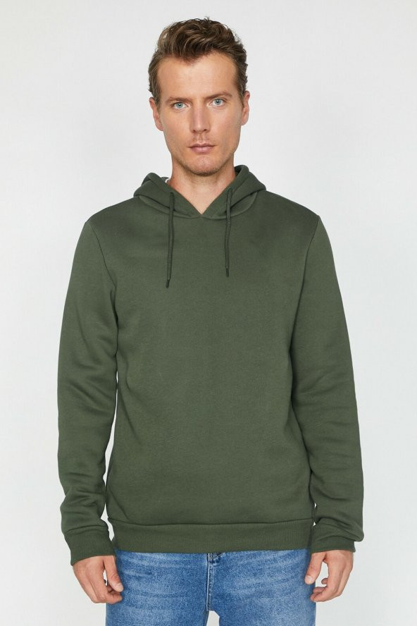 Erkek Siyah Kapüsonlu Sweatshirt 0KAM71593LK - 11