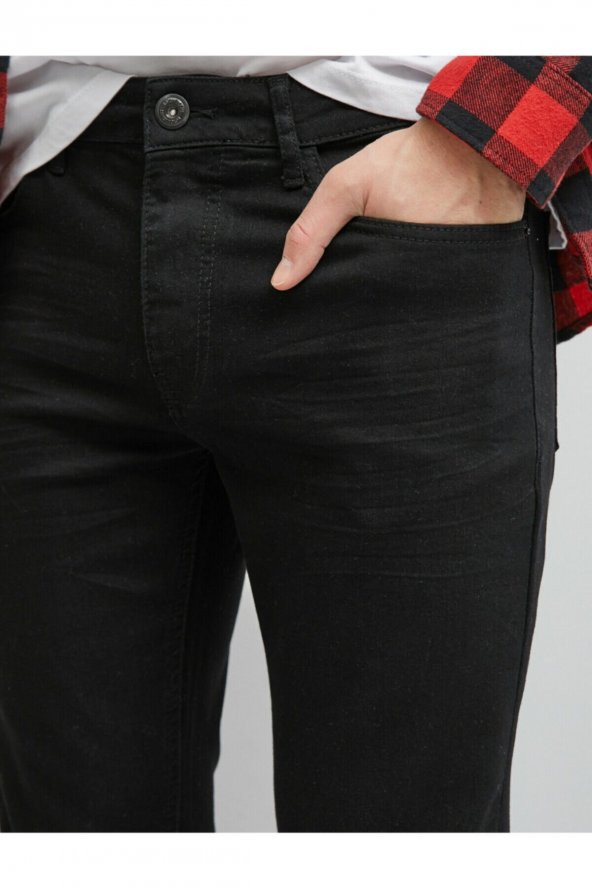 Erkek Siyah Micheal Skinny Fit Jean Pantolon - 5