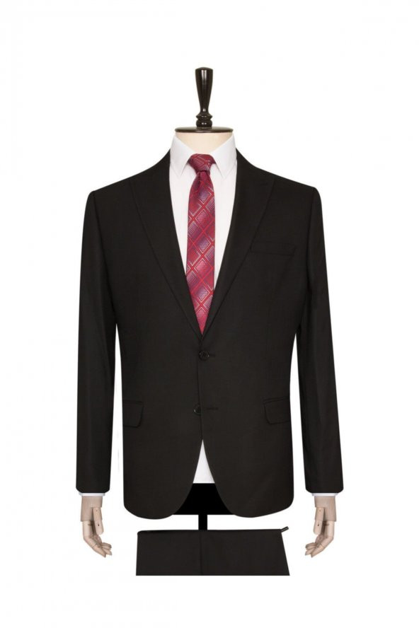 Siyah Slim Fit Takım Elbise - 2