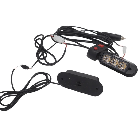 Çakar lamba 3x2 led 12w 12-24v amber-amber / LAPA197 - Resim 2