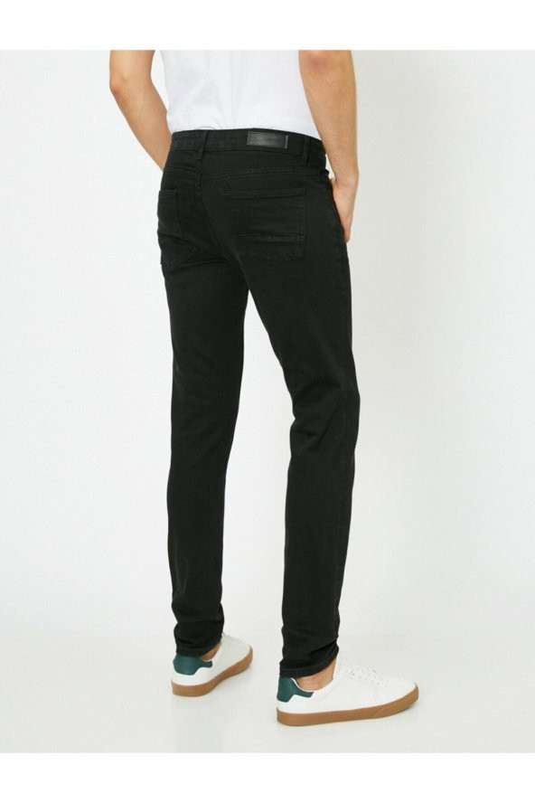 Erkek Siyah Skinny Fit Jean Pantolon - 4