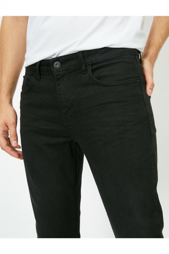 Erkek Siyah Skinny Fit Jean Pantolon - 5