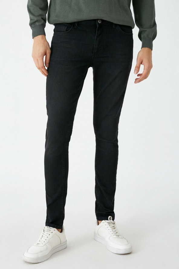 Erkek Siyah Skinny Fit Jean Pantolon - 3