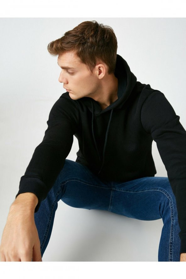 Erkek Yeşil Kapüsonlu Uzun Kollu Sweatshirt - 6