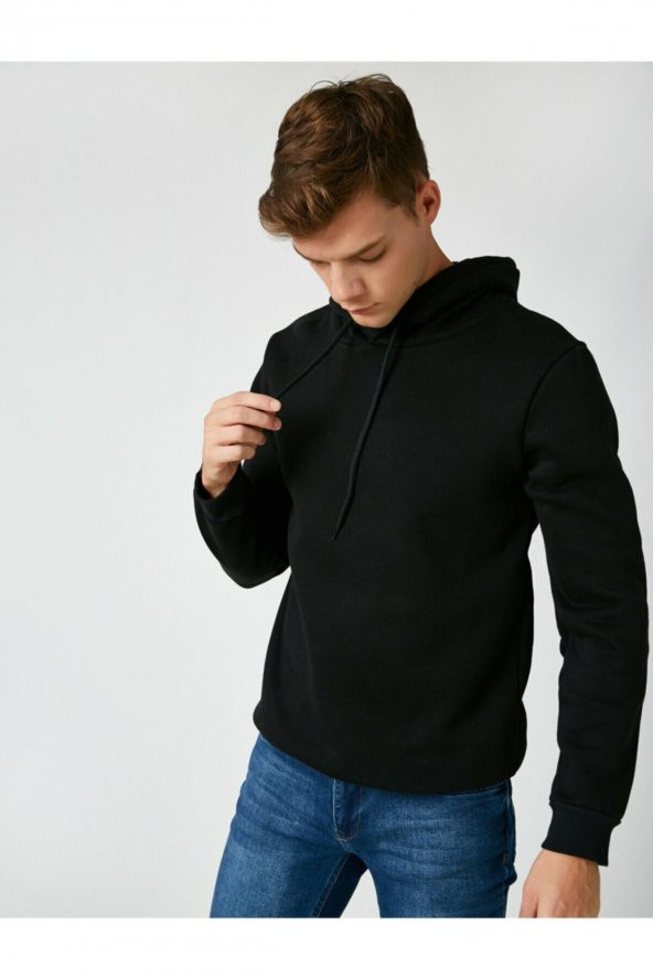 Erkek Yeşil Kapüsonlu Uzun Kollu Sweatshirt - 7