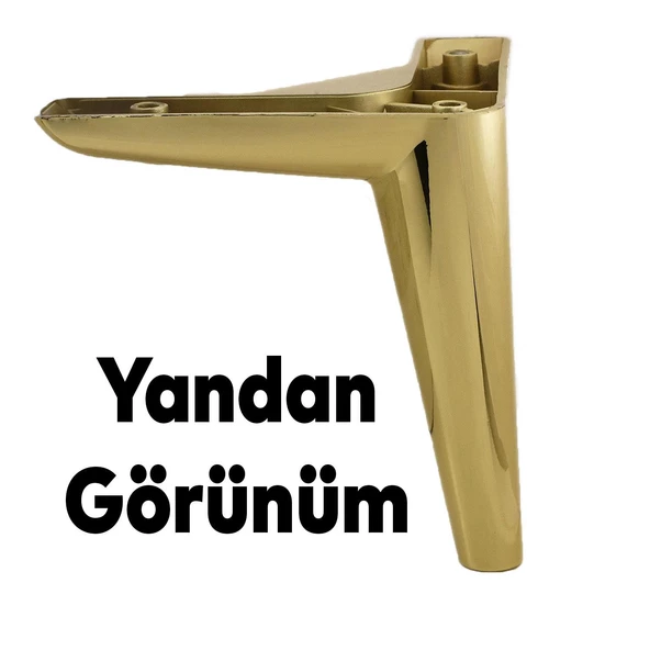 Piko Lüks Mobilya Kanepe Sehpa Tv Ünitesi Koltuk Ayağı 14 Cm Gold Altın Baza Ayakları - 6