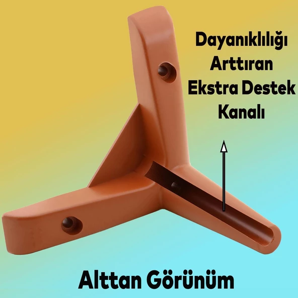 Piko Lüks Mobilya Kanepe Sehpa Tv Ünitesi Koltuk Ayağı 12 Cm Kahverengi Baza Ayakları - 2