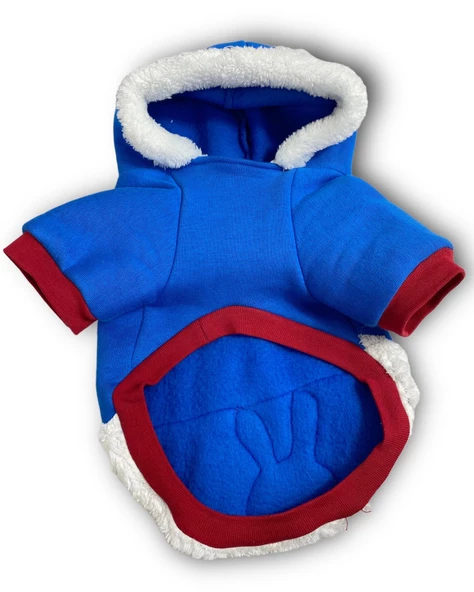 Sweet Blue Rabbit Sweatshirt Kapşonlu Kedi Kıyafeti Kedi Sweatshirt - 5