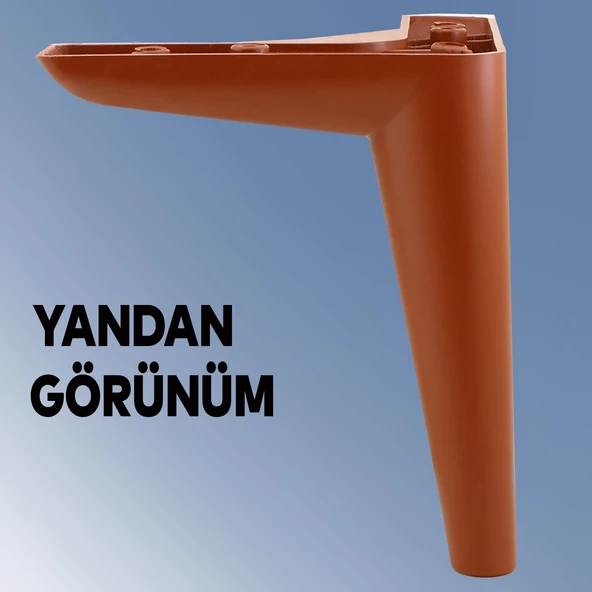 Piko Lüks Mobilya Kanepe Tv Ünitesi Konsol Koltuk Ayağı 17 Cm Kahverengi Baza Ayakları - 6