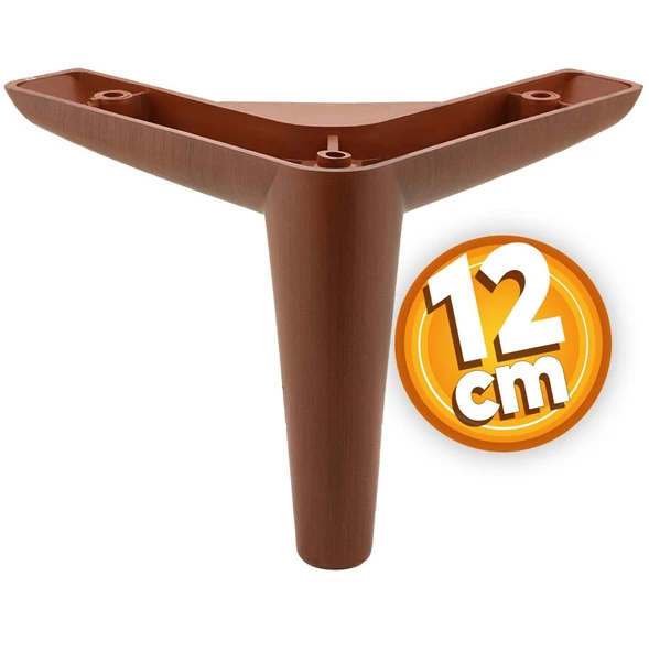 Piko Lüks Mobilya Kanepe Sehpa Tv Ünitesi Koltuk Ayağı 12 Cm Ahşap Desenli Kahve Baza Ayakları