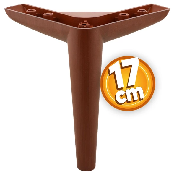 Piko Lüks Mobilya Kanepe Tv Ünitesi Konsol Koltuk Ayağı 17 Cm Ahşap Desenli Kahve Baza Ayakları