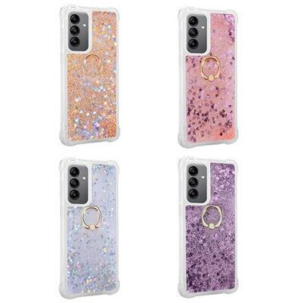 Samsung Galaxy A04S Kılıf Sulu Simli Akışkan Silikon - 2