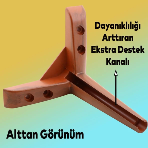 Piko Lüks Mobilya Kanepe Tv Ünitesi Konsol Koltuk Ayağı 17 Cm Ahşap Desenli Kahve Baza Ayakları - 2