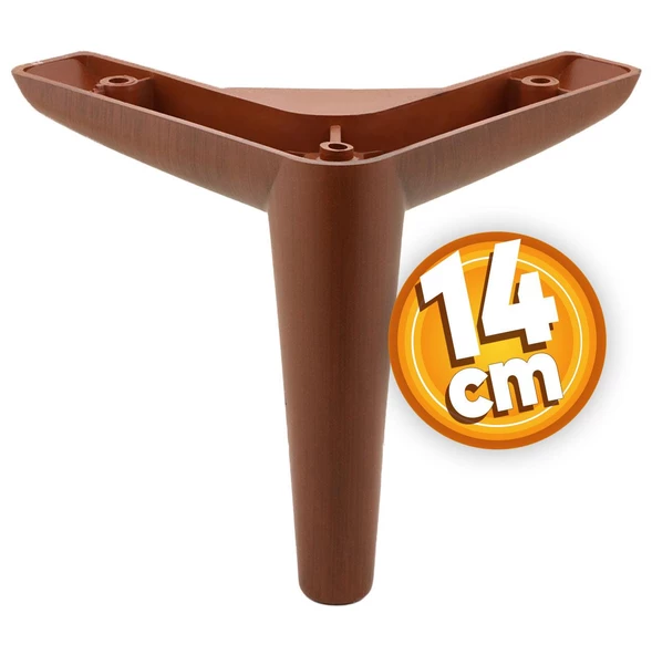 Piko Lüks Mobilya Kanepe Sehpa Tv Ünitesi Koltuk Ayağı 14 Cm Ahşap Desenli Kahve Baza Ayakları