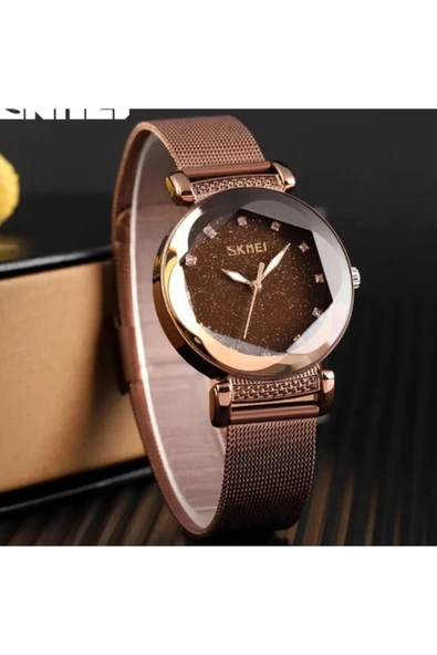 Kadın Kol Saati Hasır Kordon Analog Ekran - Resim 4