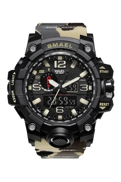 Erkek Kol Saati Analog Dijital Spor Siyah Moda Trend Saat Kamuflaf Haki 1545 ürün görseli 1