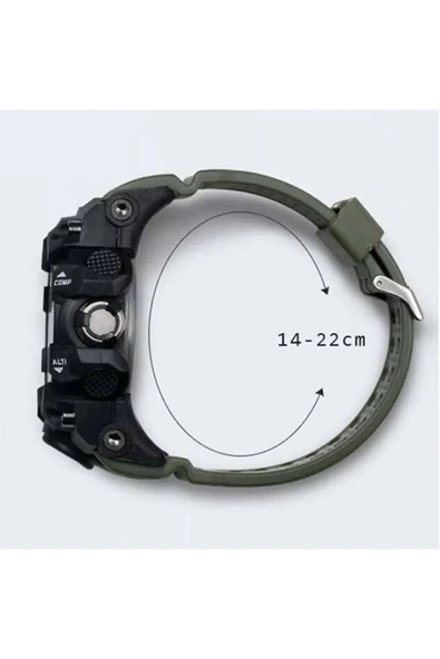 Erkek Kol Saati 1545 Asker Yeşili Takı Aksesuar - Resim 6