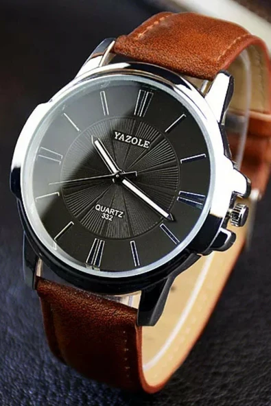 Erkek Kol Saati Siyah Deri Kordon Lu Şık Saat Yzl332sg ürün görseli 1