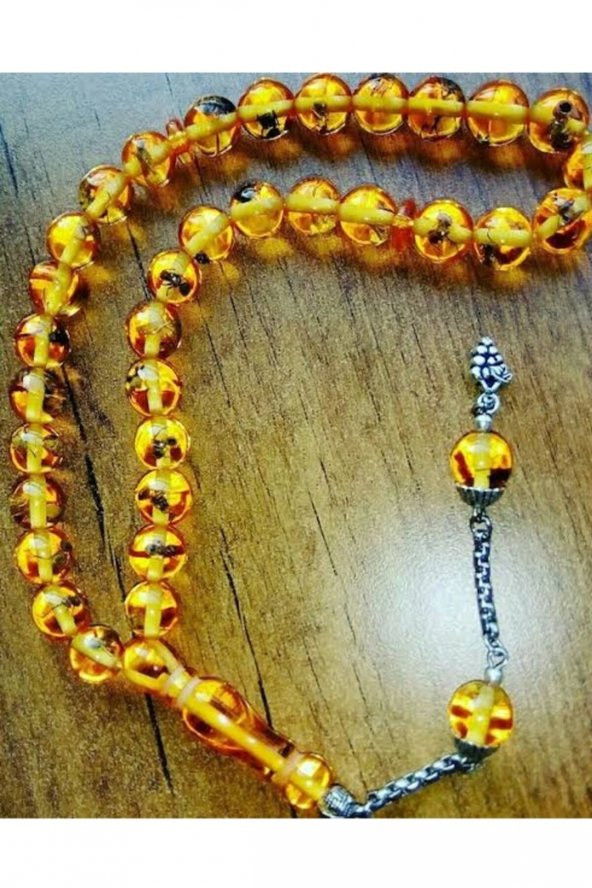 Gogoey Karınca Fosilli Toz Kehribar Tesbih ürün görseli 1