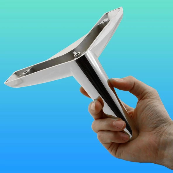 Piko Lüks Mobilya Kanepe Sehpa Tv Ünitesi Koltuk Ayağı 14 Cm Parlak Krom Baza Ayakları - 5