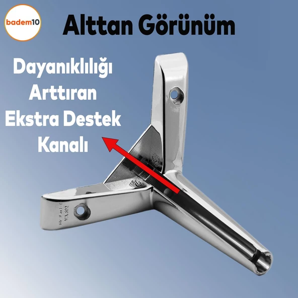 Piko Lüks Mobilya Kanepe Sehpa Tv Ünitesi Koltuk Ayağı 14 Cm Parlak Krom Baza Ayakları - 3