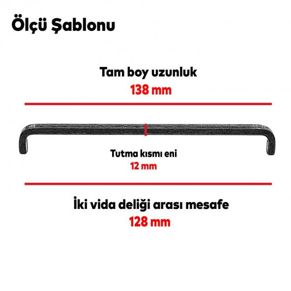 Çekmece Dolap Kapak Kulpu Kulbu 128 mm Antik Gümüş Metal Kulp - 3