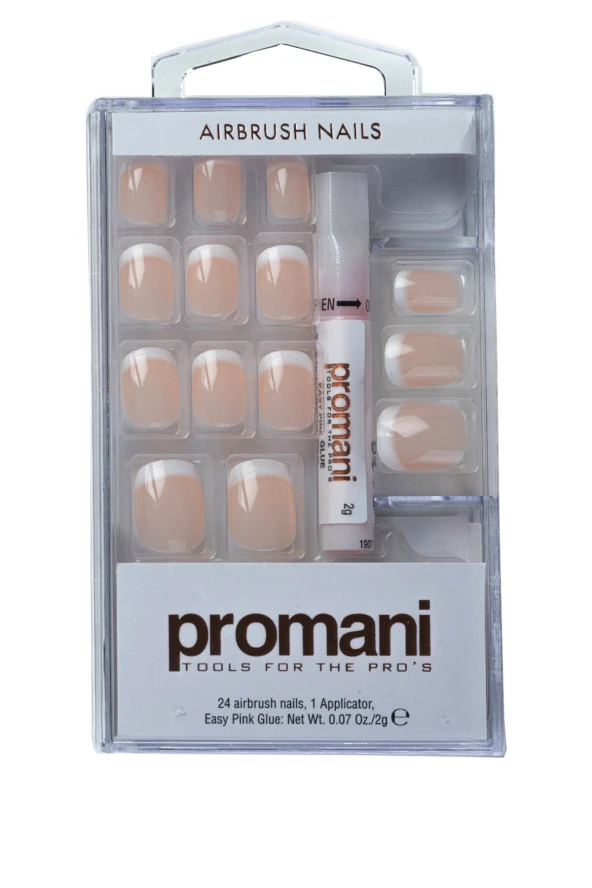 Promani PR-5011 Pembe İnce French Takma Tırnak Seti