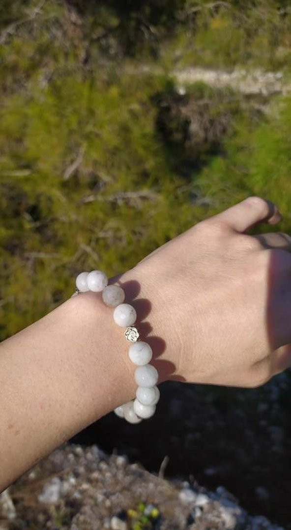 Bileklik Doğal Taş Çakra Elastik Aşk Sevgili Bileklik Unisex Yoga Enerji Bilezik - 4