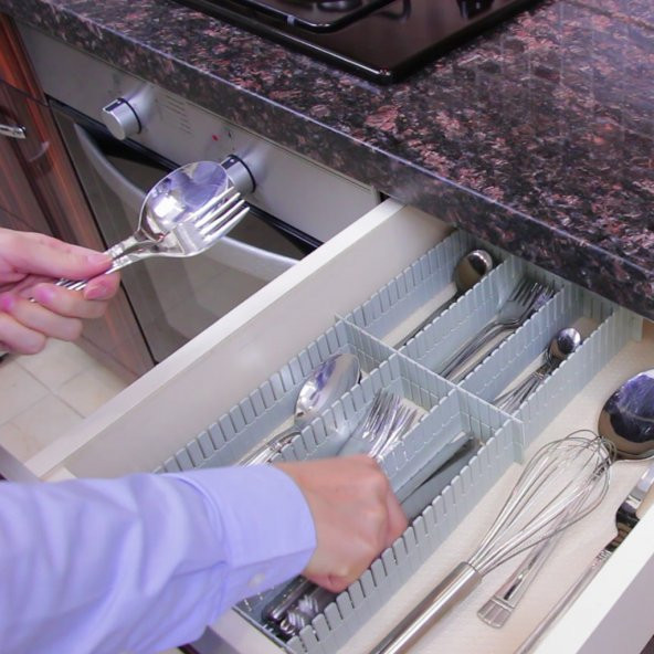 Çekmece Düzenleyici Ayarlanabilir Kesilebilir Çekmece Organizeri Organizer - 4