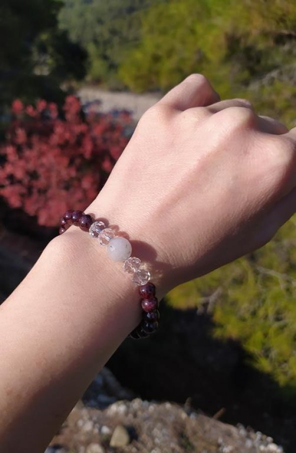Bileklik Doğal Taş Çakra Elastik Aşk Sevgili Çift  Bilekliği Unisex Yoga Enerji Bilezik - 6