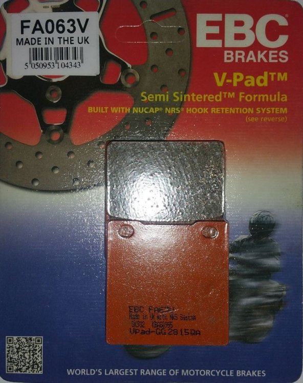 1997-2000 Suzuki Gsx-R 600 Arka Fren Balatası Ebc Fa063V Yarı Sin