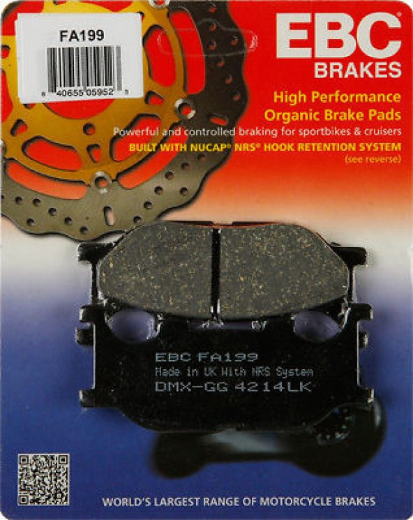 Yamaha Xj 600 N Ön Fren Balatası Ebc Fa199 Balata
