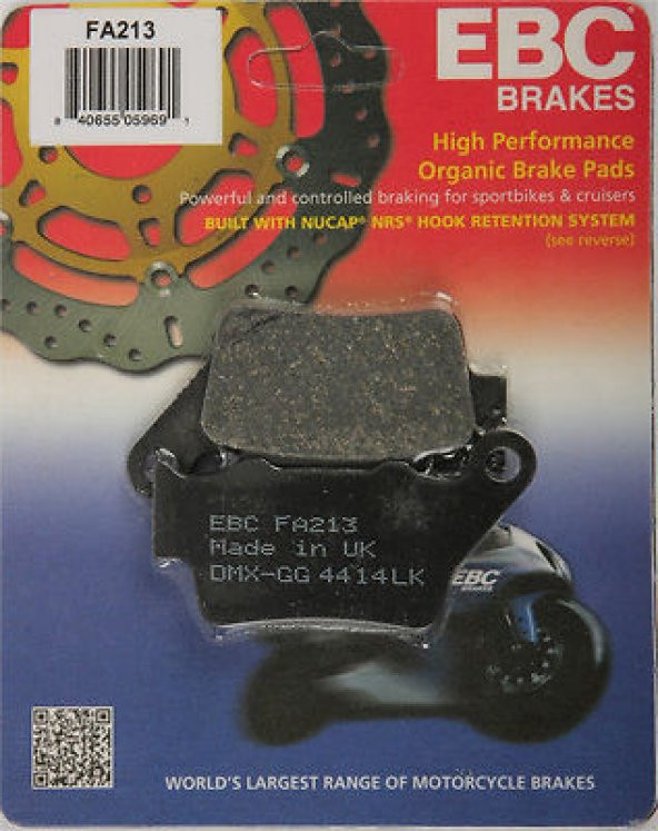 Yamaha Xt 660 R Arka Fren Balatası Ebc Fa213 Balata N11.53026