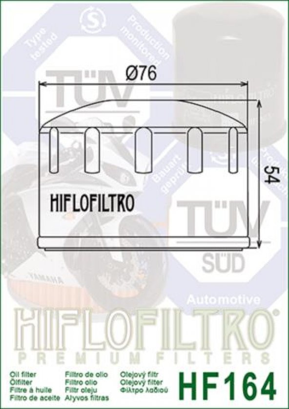 Hiflo Hf164 2014-2022 BMW R Nine T Uyumlu Yağ Filtresi - 2