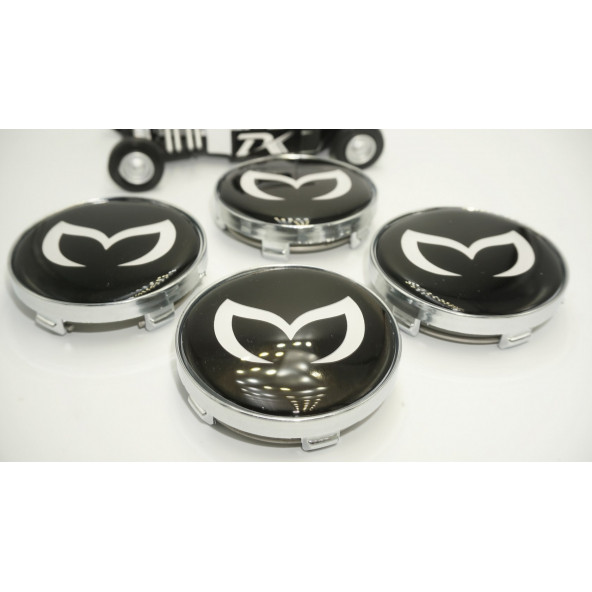 Mazda Batman Logo Jant Göbeği Kapak Seti 60mm - 4