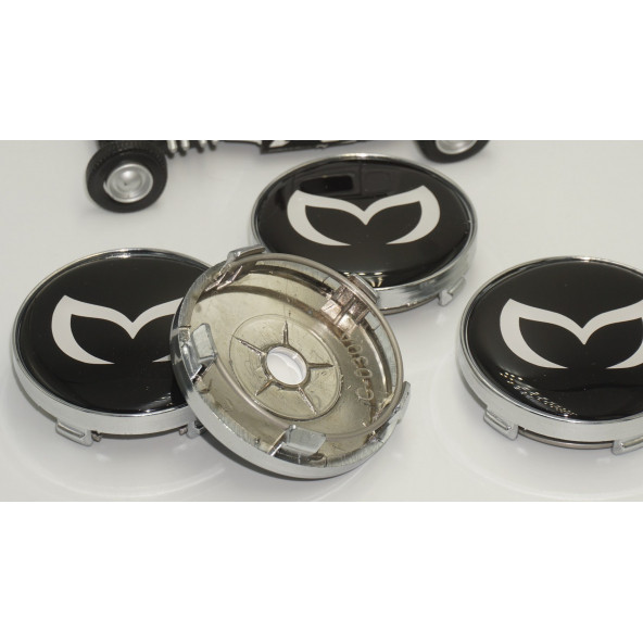 Mazda Batman Logo Jant Göbeği Kapak Seti 60mm - 5