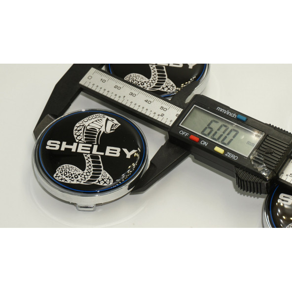 Ford Mustang Shelby Kobra Logo Jant Göbeği Kapak Seti 60mm - 6
