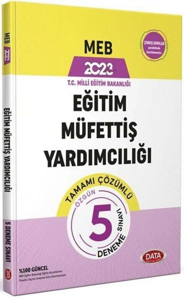 2023 MEB Eğitim Müfettişi Yardımcılığı Tamamı Çözümlü 5 Deneme Data Yayınları