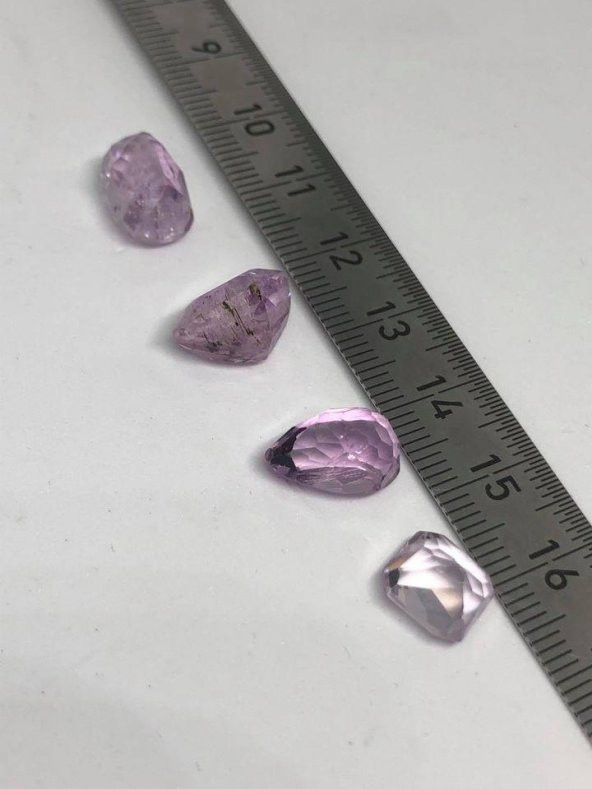 Doğal Topaz Taşı 66 Adet - Mavi Yeşil Beyaz Pembe Topaz Taşı - 7