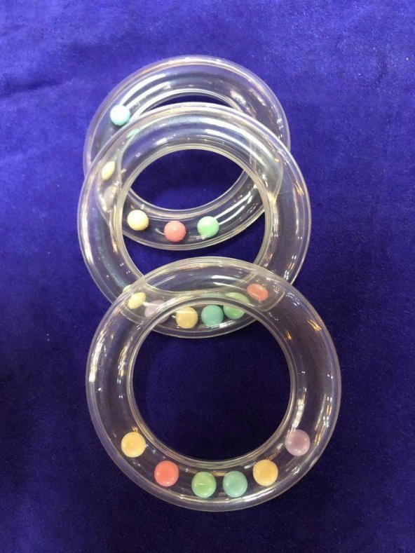 Şeffaf Plastik Bebek Çıngırak 80mm - Bebe Çıngırağı - 5