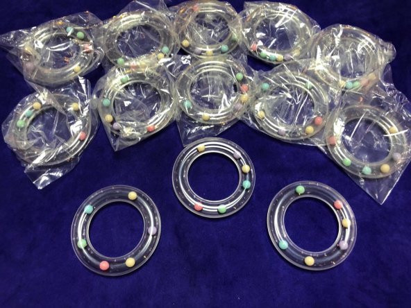 Şeffaf Plastik Bebek Çıngırak 80mm - Bebe Çıngırağı - 6