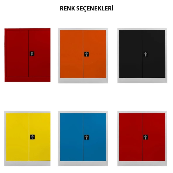 Jessan Ofis 100 lük Dosya Dolabı Gri-Kırmızı - Resim 4