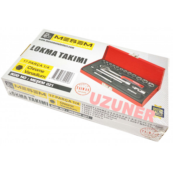 Meşem Lokma Takımı Seti Krom 1/4 inç Çantalı 17 Parça - 4